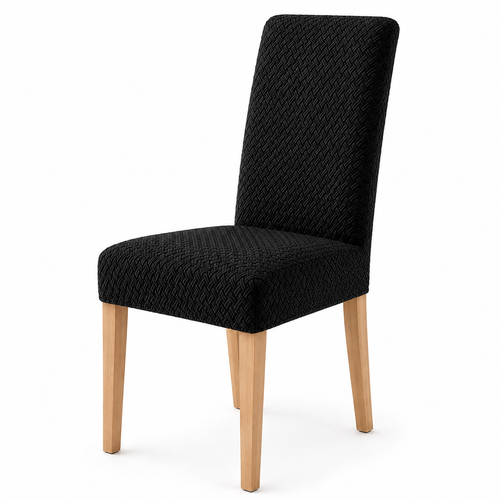 Housse de chaise jacquard 240g ATLAS HOME — coloris Noir