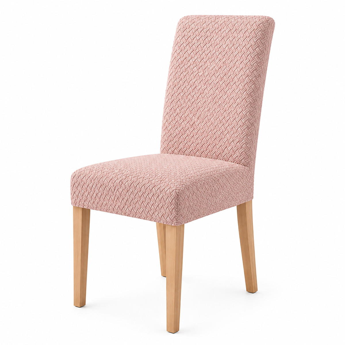 Housse de chaise jacquard 240g ATLAS HOME — coloris Rose poudré